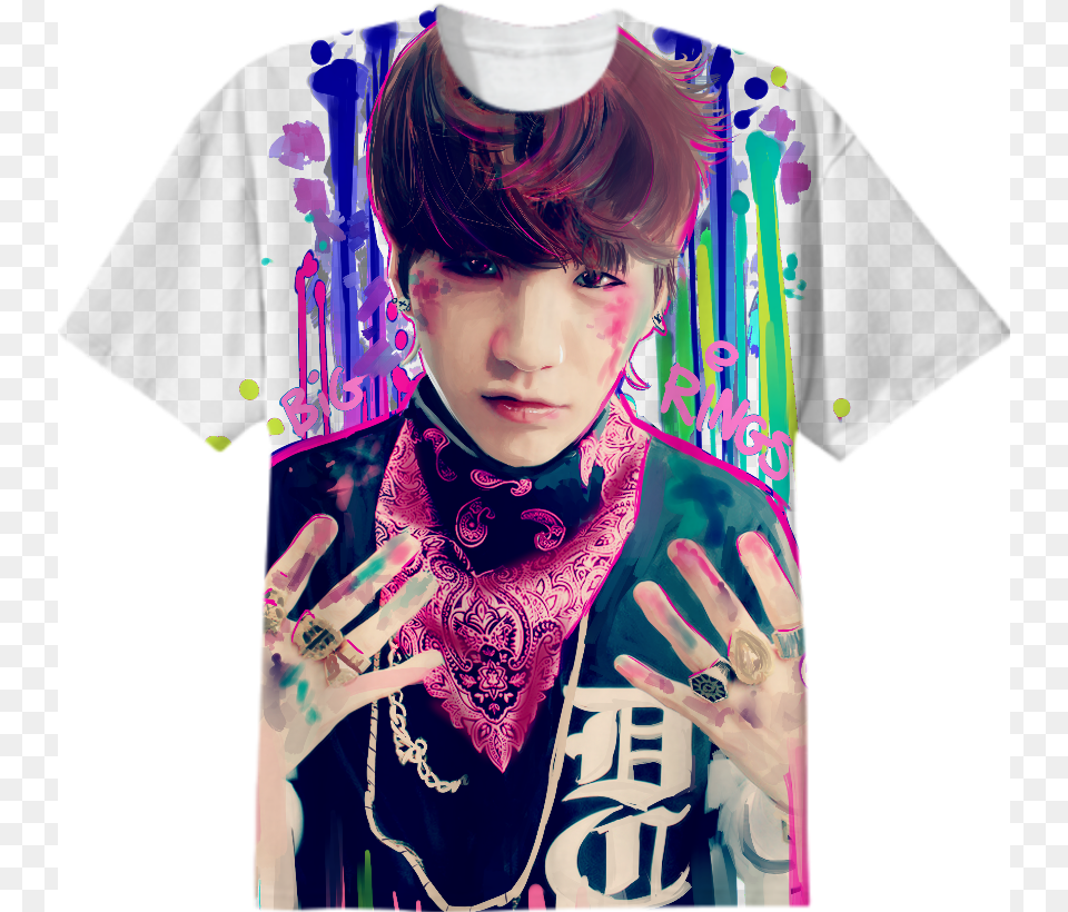 Shop Min Yoongi Cotton T Shirt By Etonani Bts Yoongi T Shirt, Clothing, T-shirt, Person, People Free Png Download