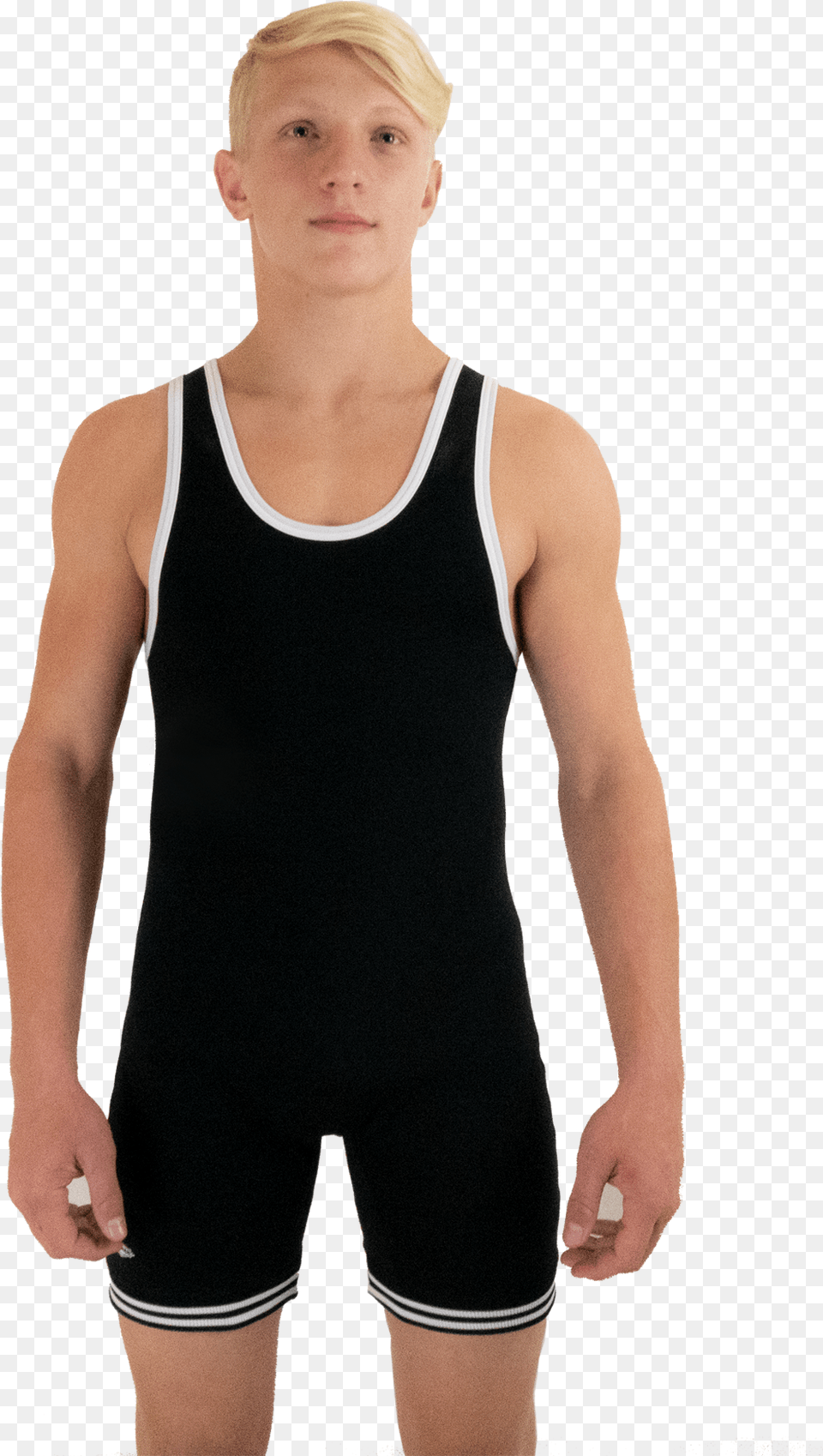 Shop Now Black Singlet Red Shoes And Blue Headgear, Clothing, Undershirt, Boy, Teen Free Png Download