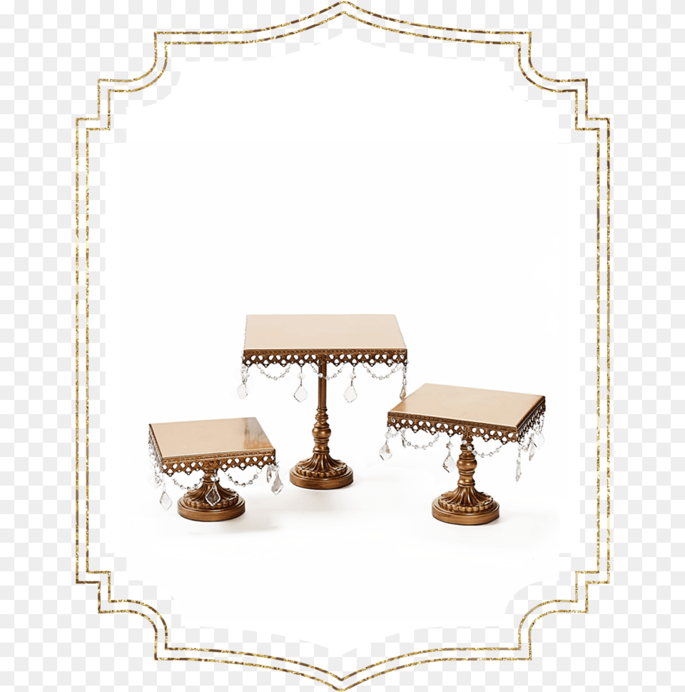 Shop Preview Antique Gold Chandelier Square Cake Stands Futon Pad, Coffee Table, Furniture, Table, Dining Table Free Transparent Png