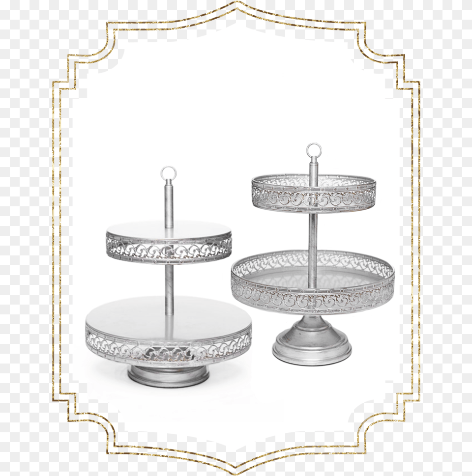 Shop Preview Antique Silver 2tier Dasiy Dessert Stand Cake, Accessories, Earring, Jewelry, Furniture Free Png Download