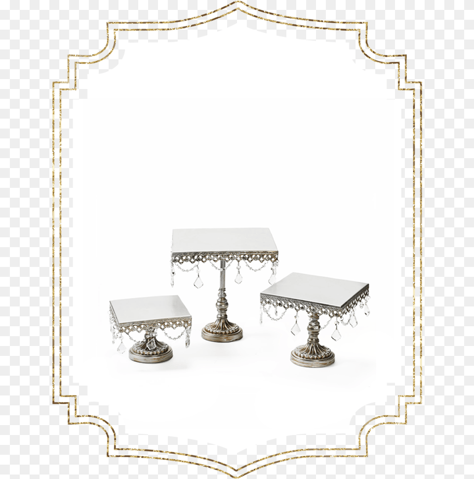Shop Preview Antique Silver Chandelier Square Cake Picture Frame, Furniture, Table, Coffee Table, Dining Table Free Png