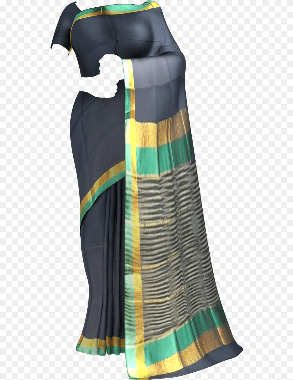 Shop Space Blue Cotton Saree With Light Jade Green Uppada Check Sarees, Silk, Adult, Female, Person Png Image