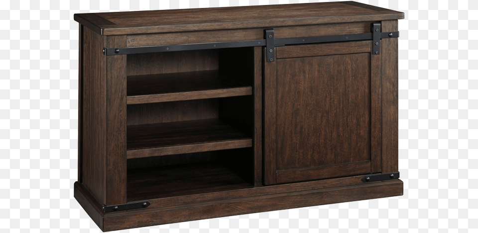 Shop Tv Stands Ashley Furniture Budmore Rustic Brown Medium Tv, Cabinet, Sideboard, Wood, Hardwood Png