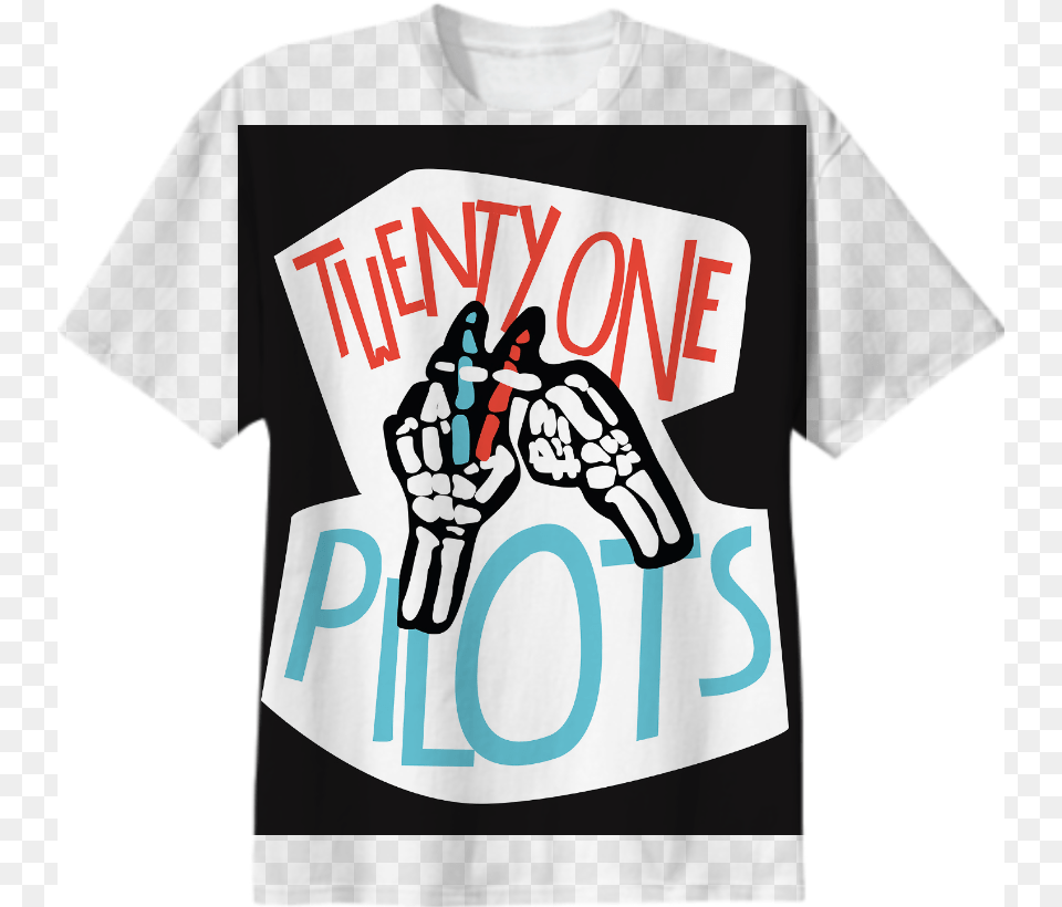Shop Twenty One Pilots Cotton T Shirt, Clothing, T-shirt, Body Part, Hand Png Image