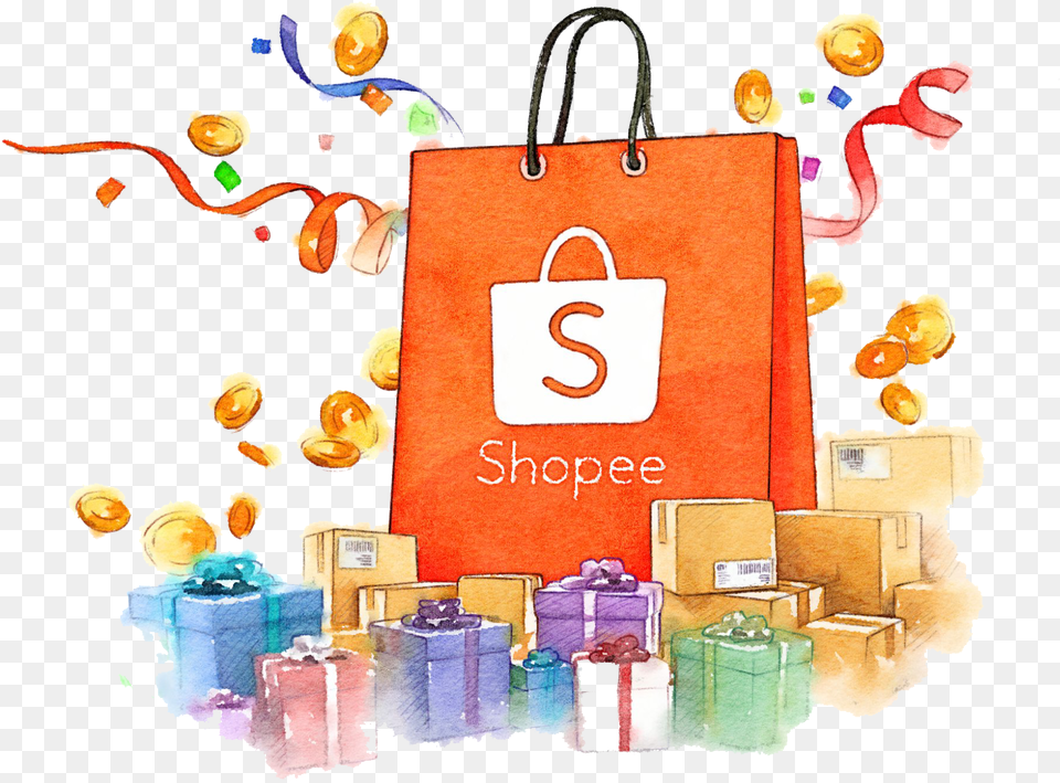Shopee Logo Clipart Shopping Shopee, Bag, Accessories, Handbag Free Transparent Png