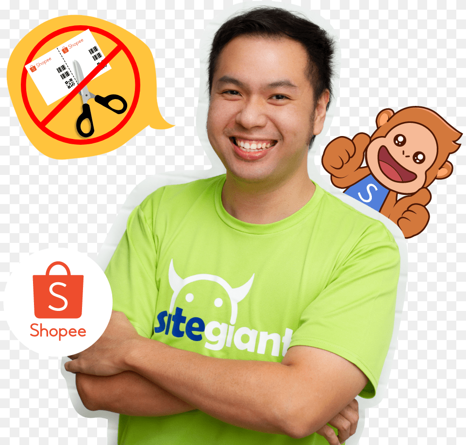 Shopee Shipping Label Pro Happy, Adult, T-shirt, Portrait, Photography Free Png