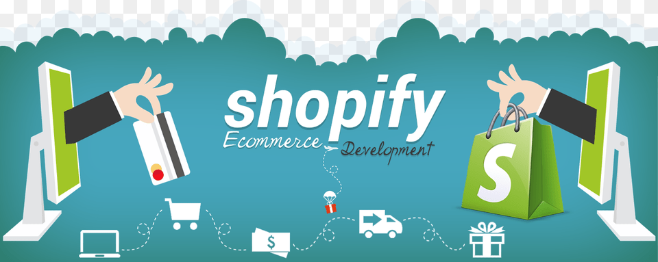 Shopify Card Shopify Web Designer Banner, Advertisement, Bag, Text, Poster Png