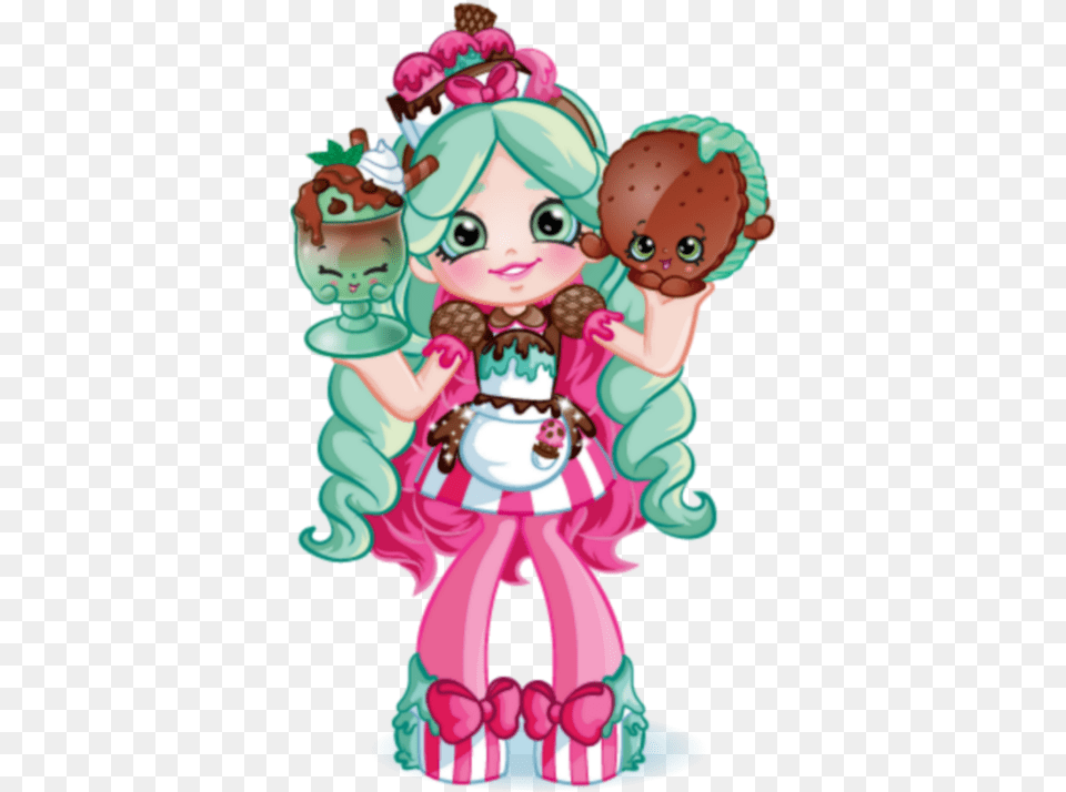 Shopkins Chef Club Peppa Mint, Figurine, Face, Head, Person Png