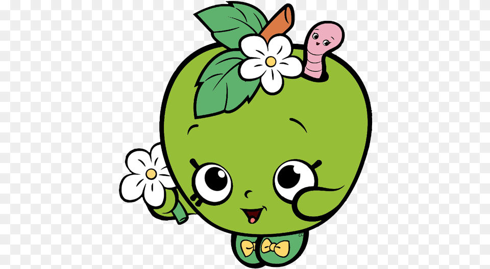 Shopkins Clip Art Cartoon Images Apple Blossom Shopkins, Green, Produce, Plant, Food Free Png Download