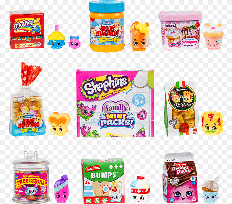 Shopkins Family Mini Packs, Food, Sweets, Baby, Person Png