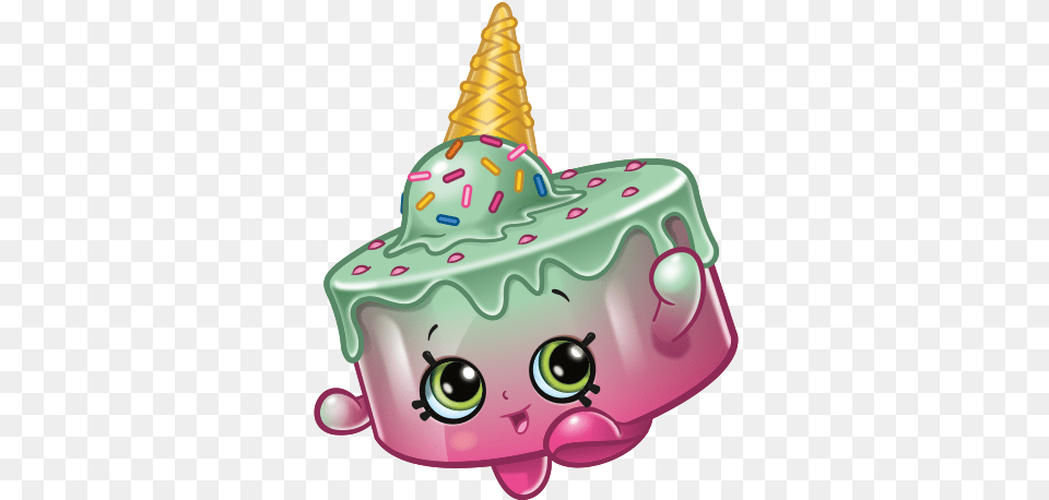 Shopkins Picture Shopkins Ice Cream Kate, Clothing, Hat, Birthday Cake, Cake Free Png
