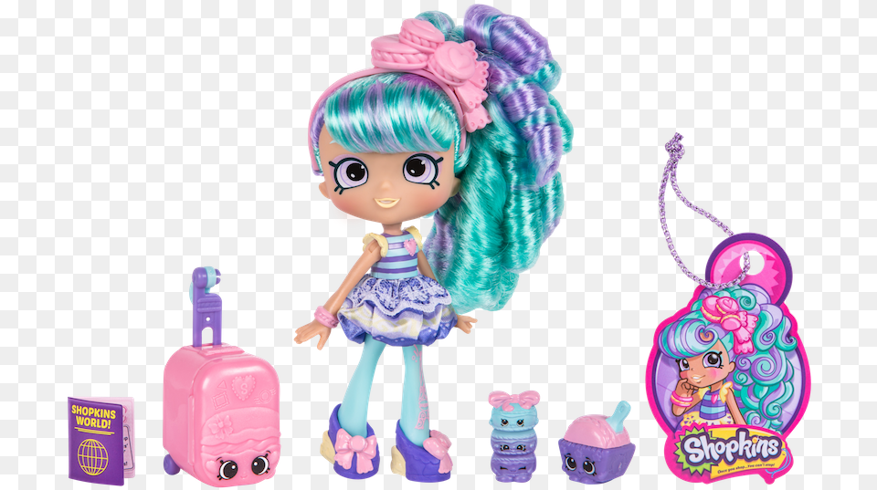 Shopkins Season 8 World Vacation Shopkins Shoppies Macy Macaron, Doll, Toy, Figurine, Face Png