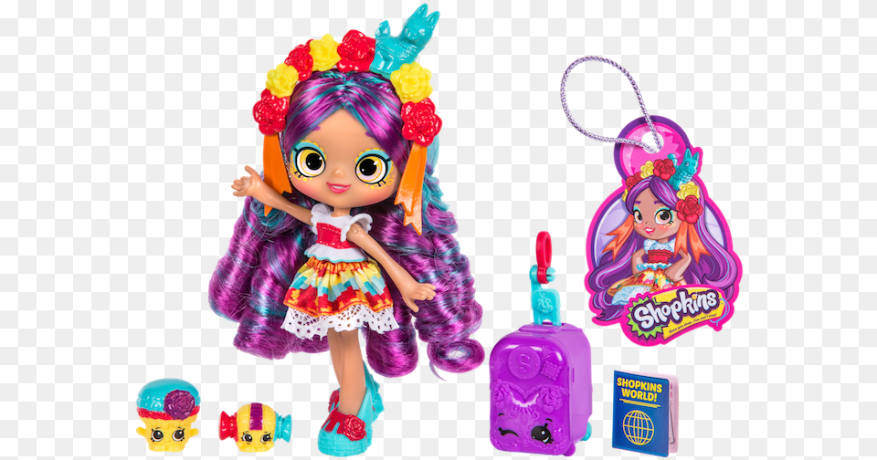 Shopkins Season 8 World Vacation Shopkins Shoppies Rosa Pinata, Toy, Doll, Person, Baby Png Image