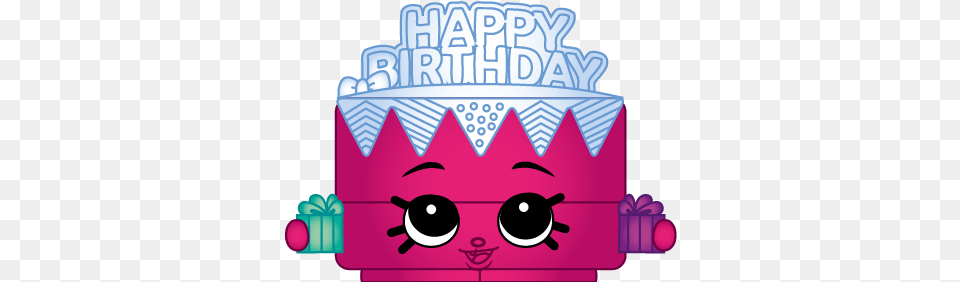 Shopkins Shopkins Season 3 Birthday Betty, Birthday Cake, Cake, Cream, Dessert Png Image