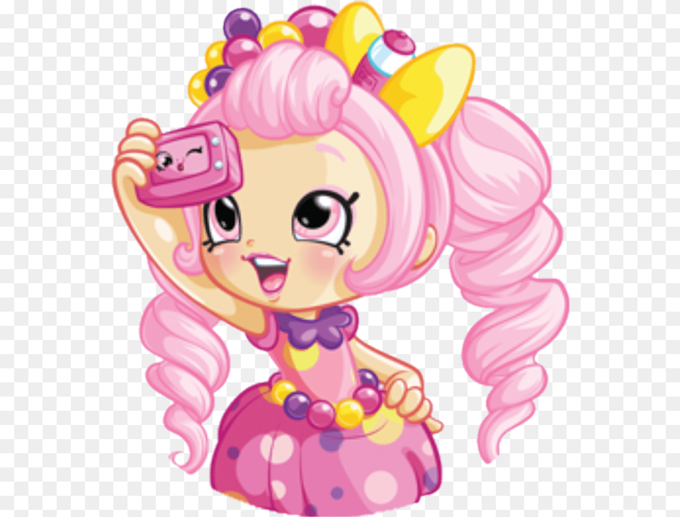 Shopkins Shopkinsshoppies Bubbleisha Bubblegum Bubbleisha Song, Figurine, Face, Head, Person Free Png