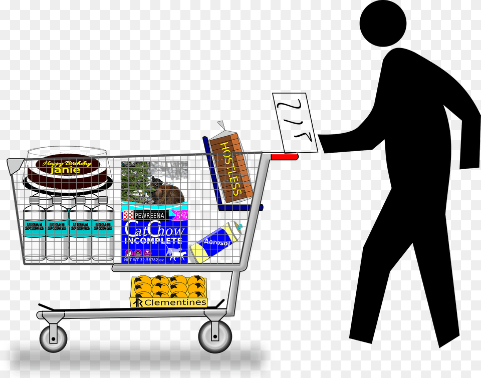 Shopper Pushing A Cart Clipart, Shopping Cart, Machine, Wheel Free Png Download