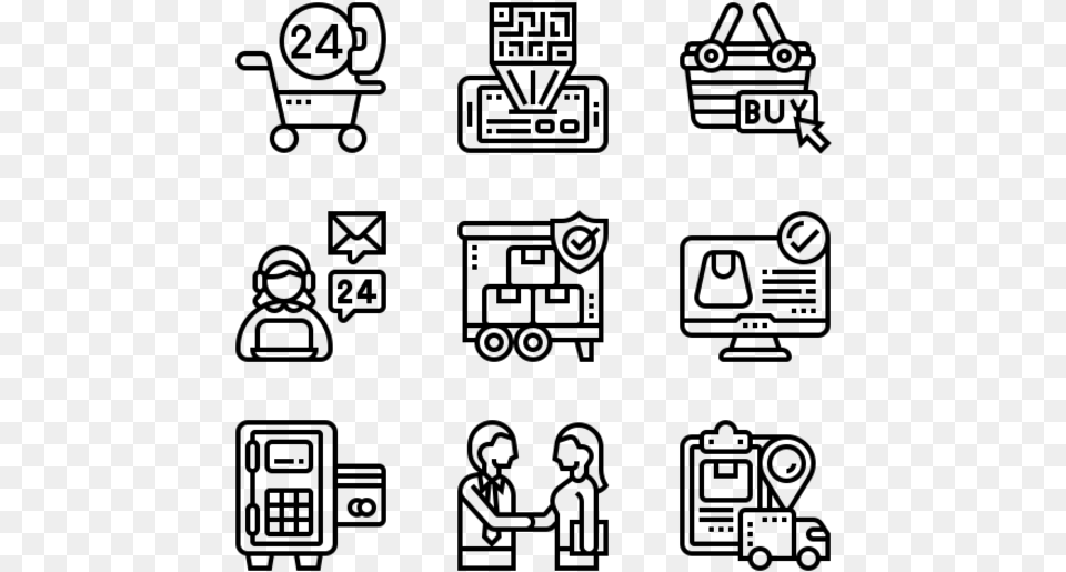 Shopping And Retail Bed And Breakfast Icons, Gray Free Transparent Png