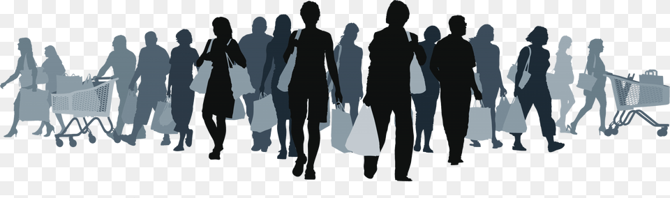 Shopping Bags Amp Trolleys Consumer Customer Experience Shopping Customers, Walking, Silhouette, Person, People Free Png
