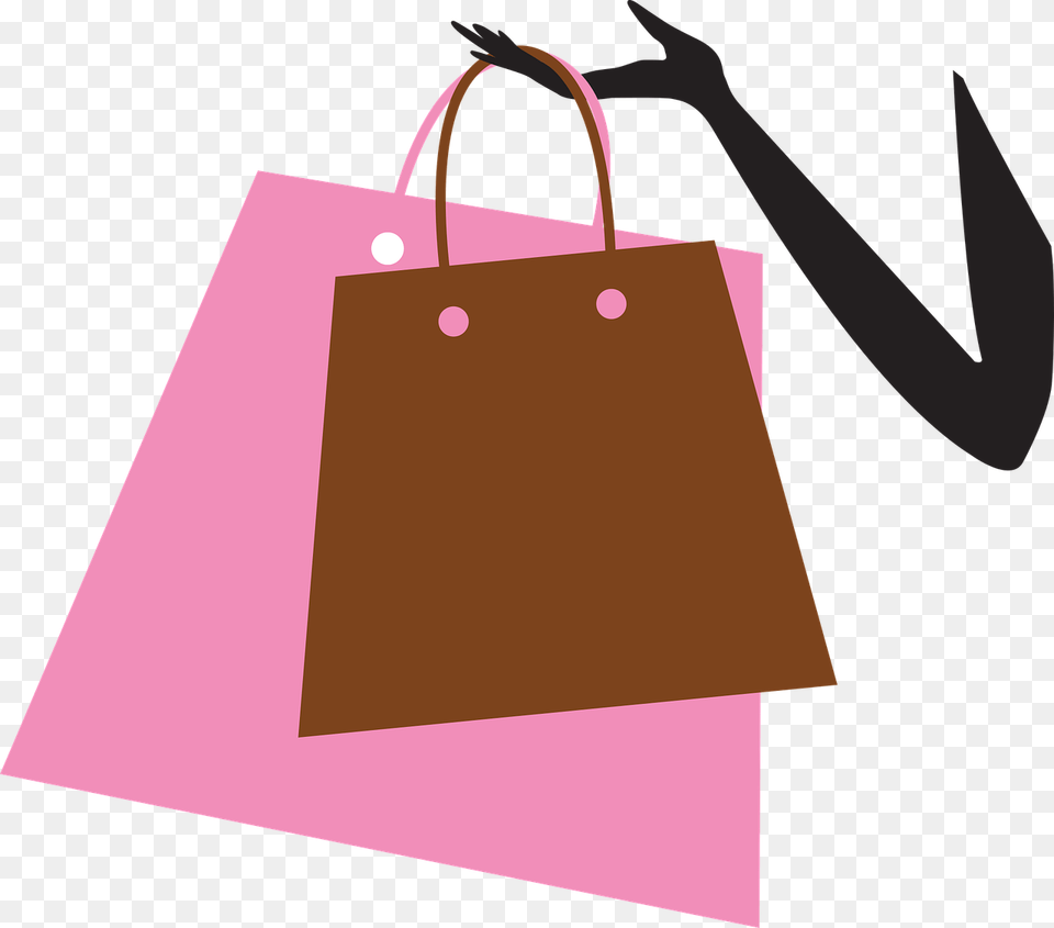 Shopping Bags Shopping Bag Shopaholic Lady Happy Transparent Background Pink Shopping Bag, Accessories, Handbag, Shopping Bag, Tote Bag Free Png Download