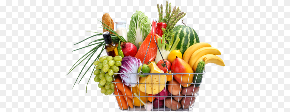 Shopping Basket Fruit, Food, Plant, Produce, Beverage Free Png