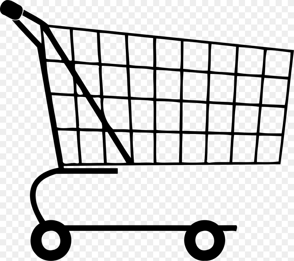 Shopping Cart Clipart Black And White Carrito De Compras, Gray Free Png