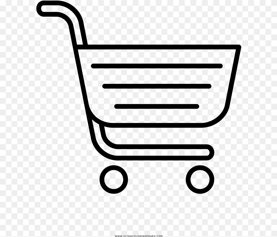 Shopping Cart Coloring, Gray Free Png Download