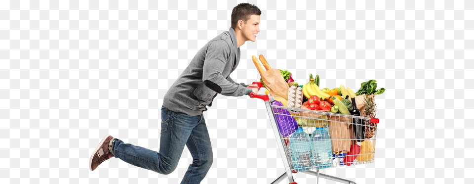 Shopping Cart Vs Empty Transparent Customer In A Hurry, Person, Boy, Teen, Male Png