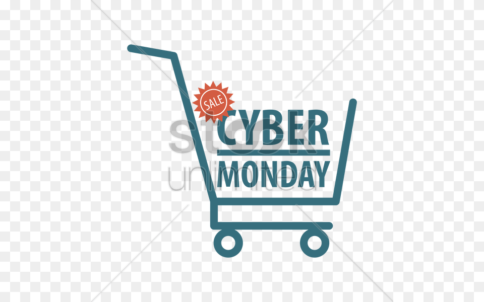 Shopping Cart With Cyber Monday Sale Design Vector Shopping Cart, Machine, Wheel Png Image