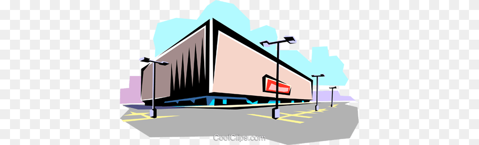 Shopping Center Royalty Vector Clip Art Illustration, Architecture, Street, Shelter, Road Png Image