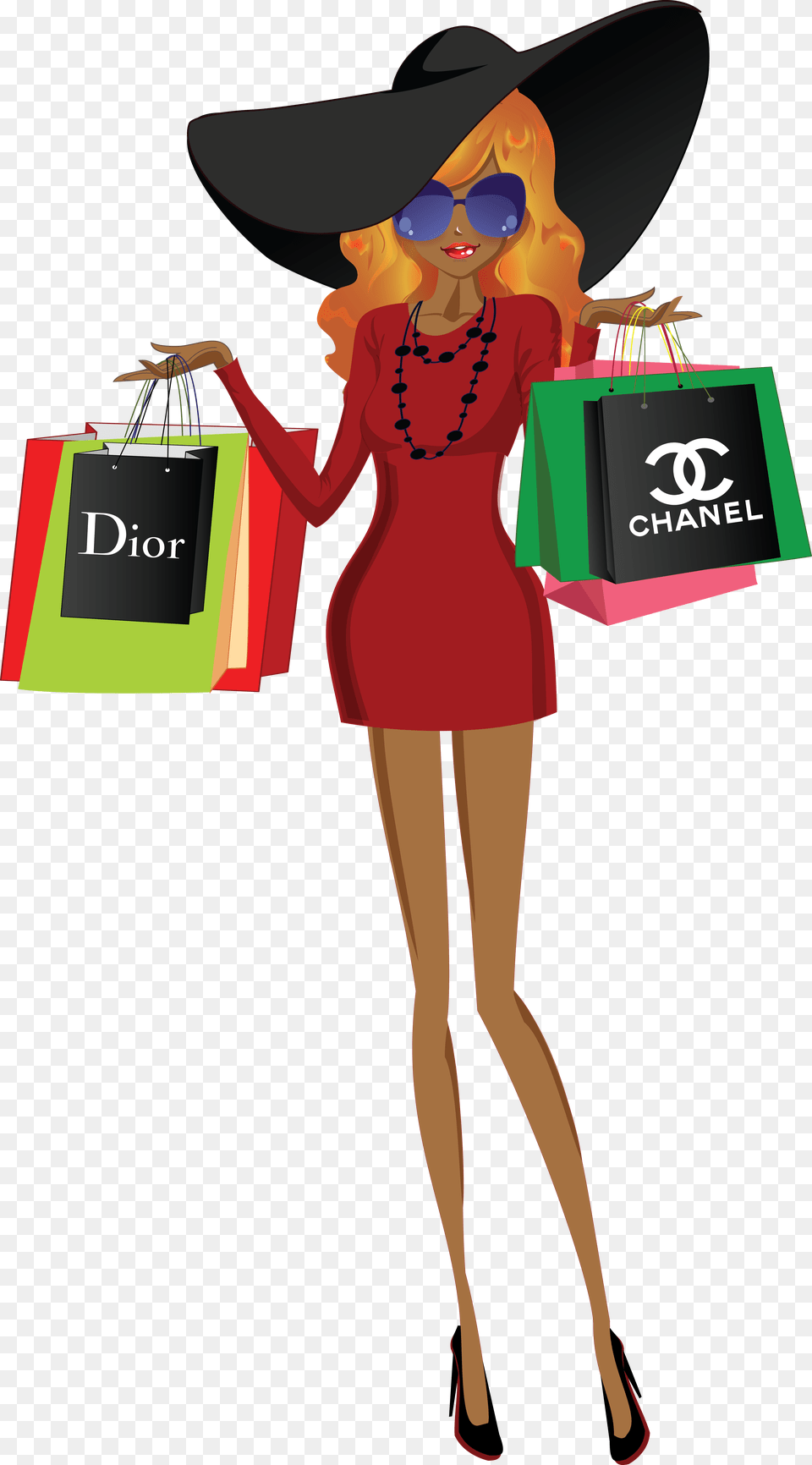 Shopping Girls Clip Art Digital Paperillustration, Hat, Clothing, Person, Woman Png