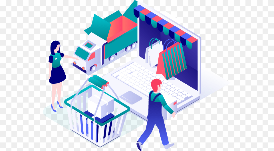 Shopping Isometric Design, Boy, Child, Male, Person Free Png Download
