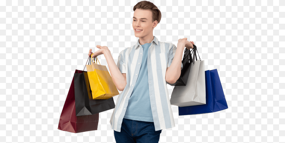 Shopping Photos U0026 Pictures Icons8 Customer, Bag, Person, Clothing, Coat Free Png Download