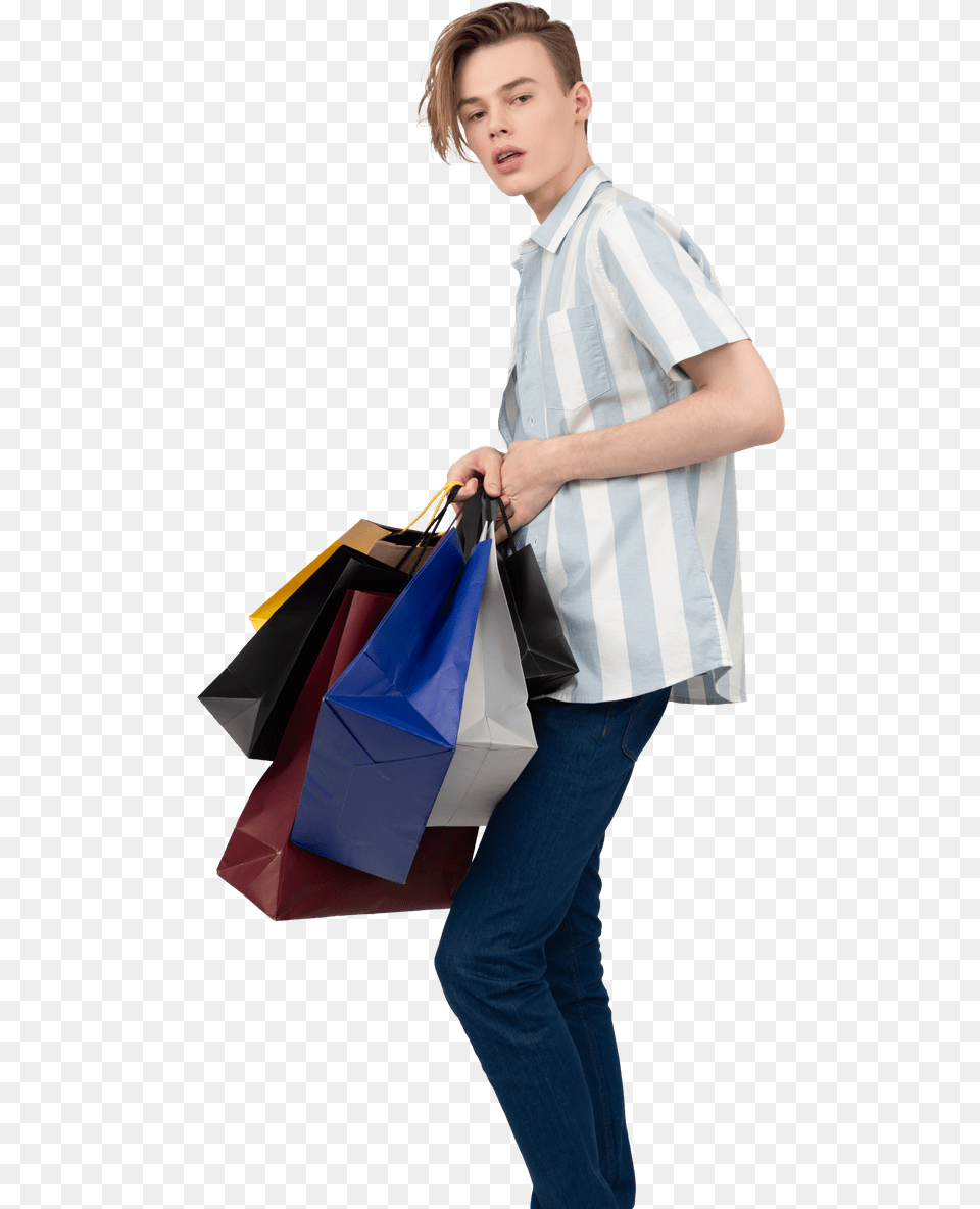 Shopping Photos U0026 Pictures Icons8 Short Sleeve, Jeans, Bag, Clothing, Person Free Png