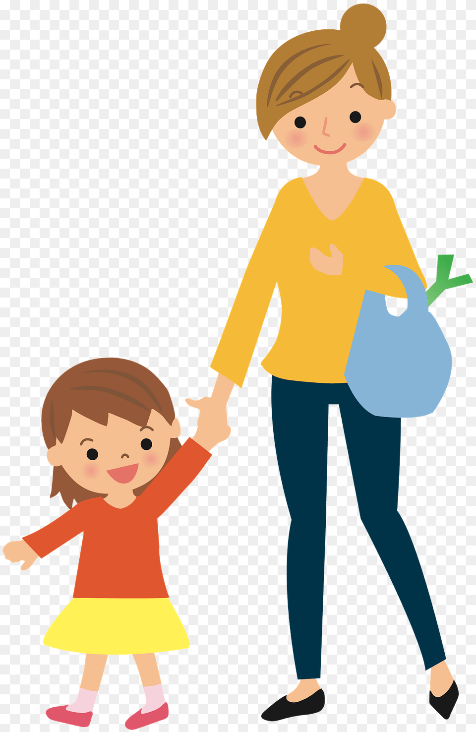 Shopping With Mother Clipart, Person, Clothing, Pants, Accessories Free Transparent Png