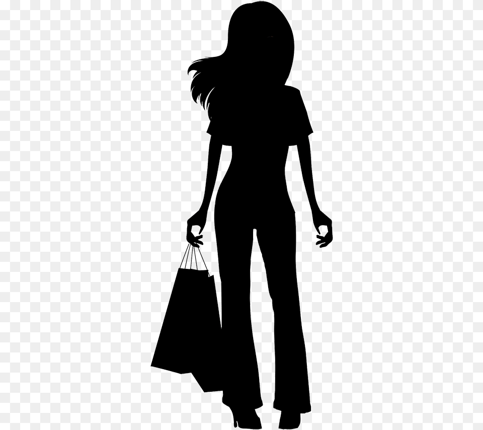 Shopping Woman Silhouette, Bag, Accessories, Clothing, Handbag Free Png