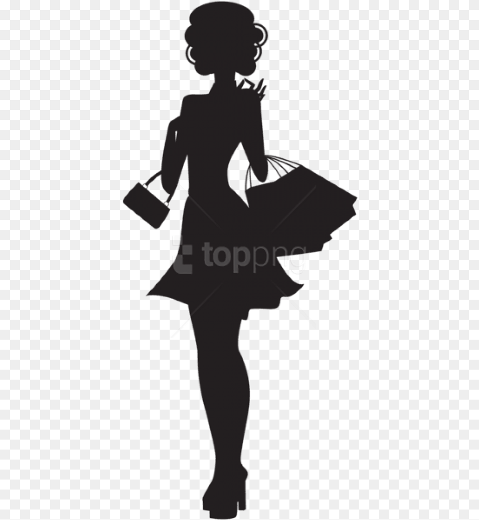 Shopping Woman Silhouette Lady Shopping Silhouette, Baby, Person, Bag, Walking Free Transparent Png