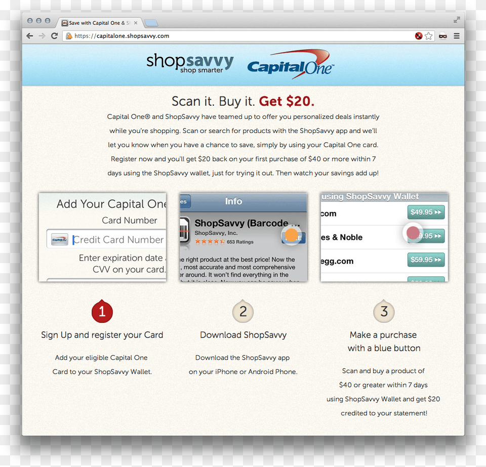 Shopsavvy Capital One Capital One Credit Card, File, Webpage, Business Card, Paper Png