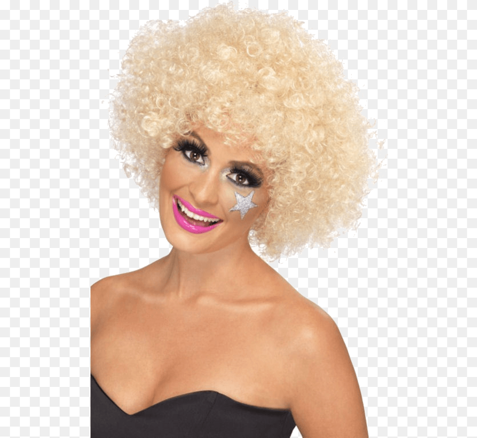 Short Blonde Afro Wig, Adult, Female, Person, Woman Png Image