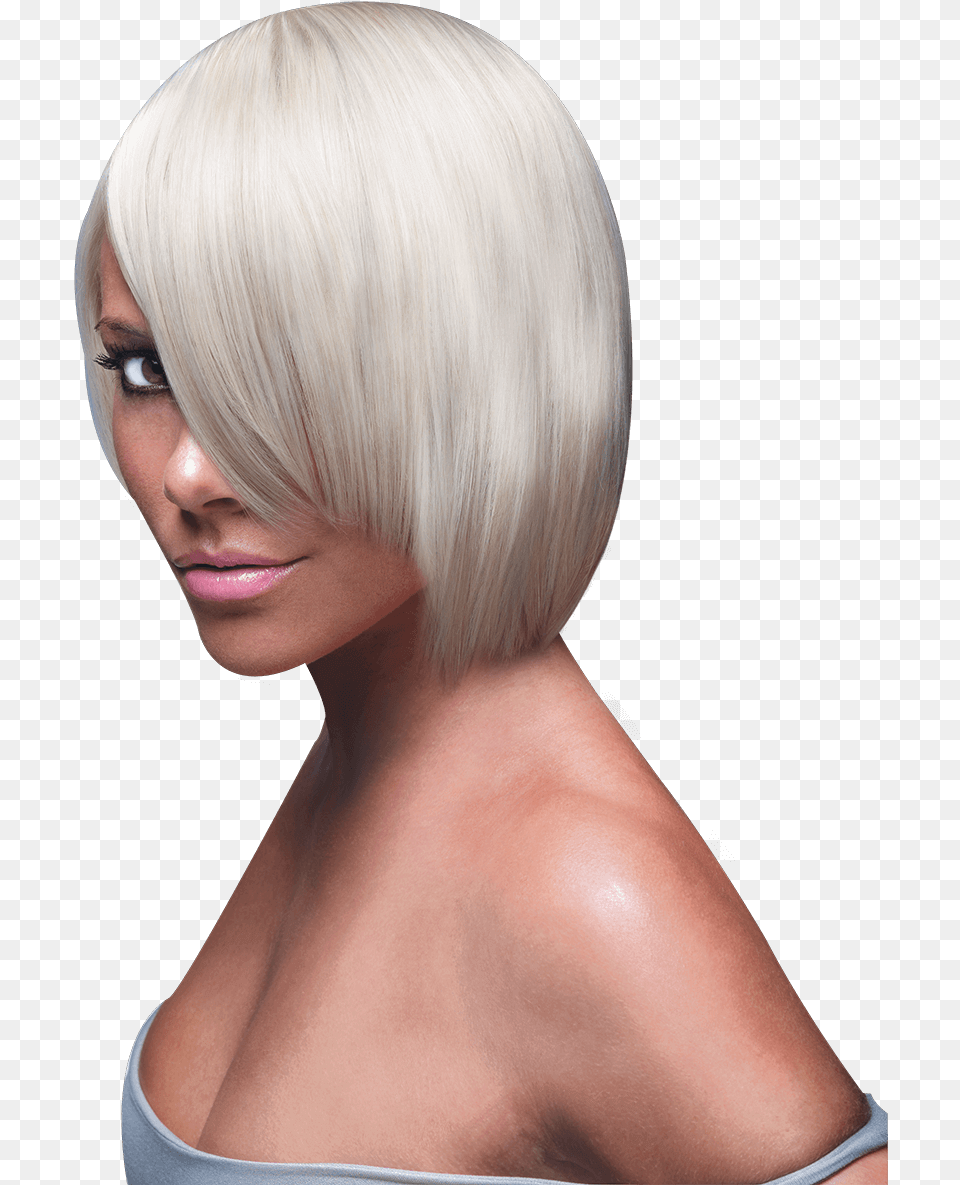 Short Bob Gkhair Blonde Grey Hair Lace Wig, Adult, Person, Head, Female Free Png Download