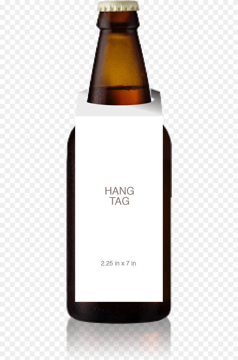 Short Bottle With A Blank Hangtag From Crushtag, Alcohol, Beer, Beer Bottle, Beverage Free Png