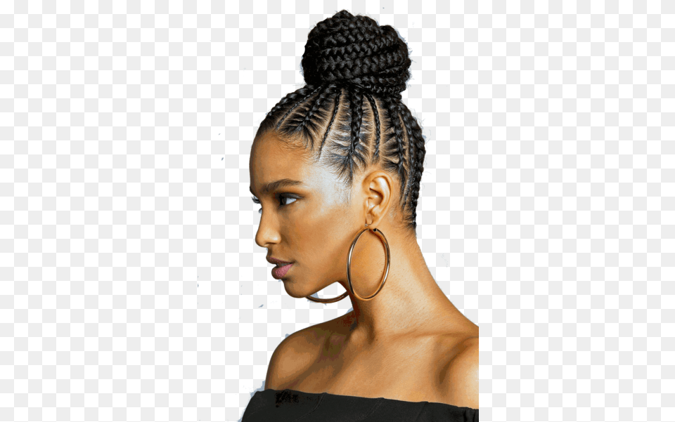 Short Braid Hair Style African Braid Updo Hairstyles, Adult, Female, Person, Woman Free Png Download