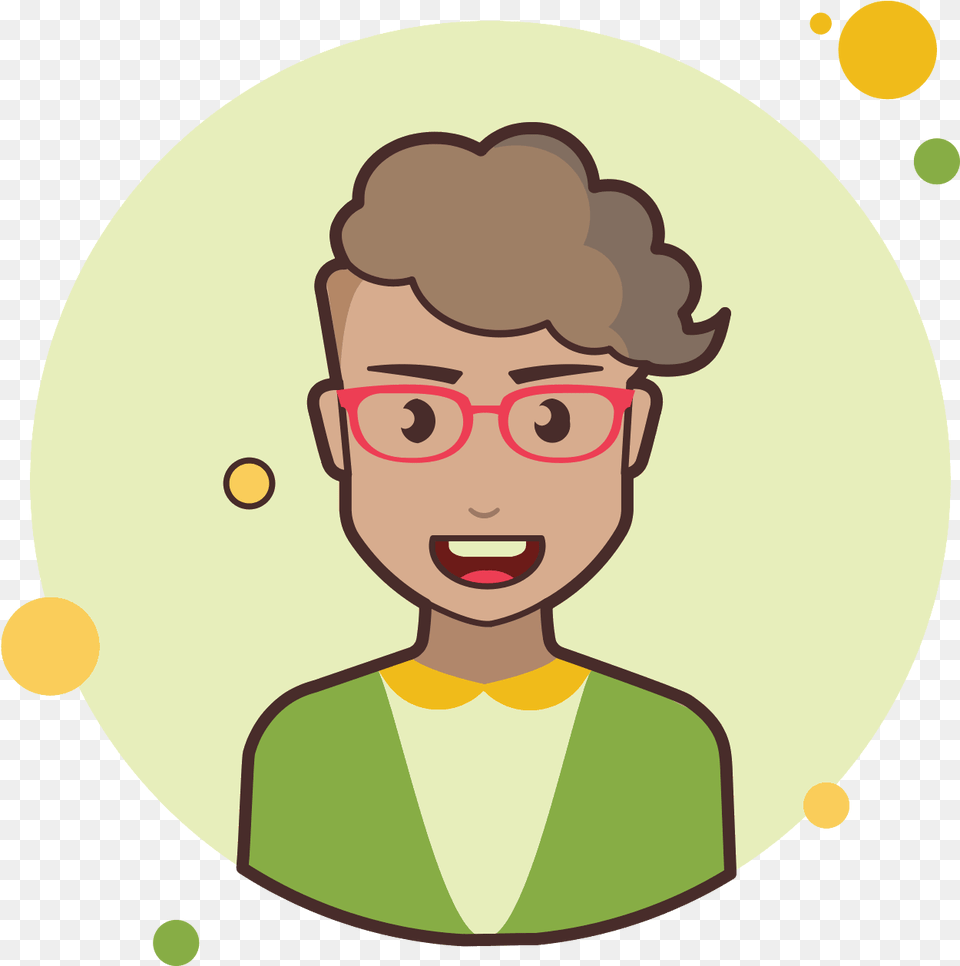 Short Curly Hair Lady With Red Glasses Icon Cartoon Question Mark Girl, Face, Head, Person, Photography Free Png Download