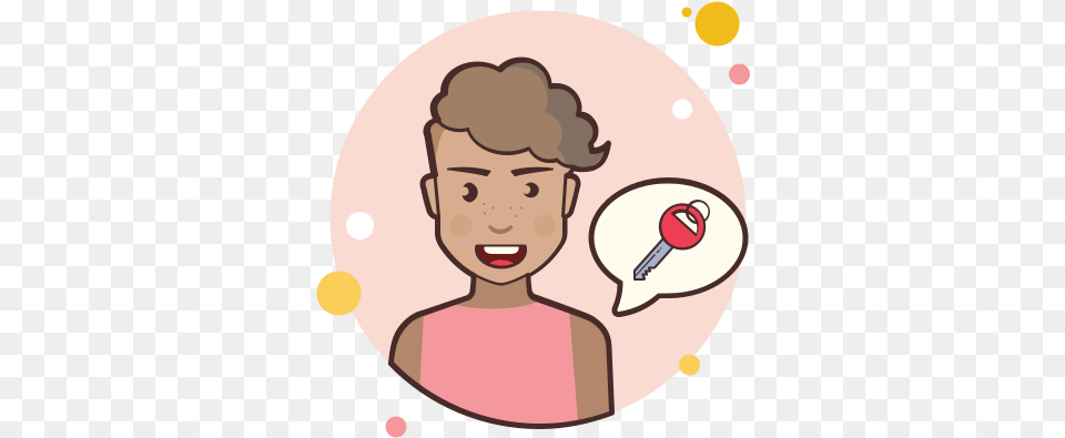 Short Hair Girl Key Icon Free Download And Vector Have A Question Icon, Baby, Person, Face, Head Png