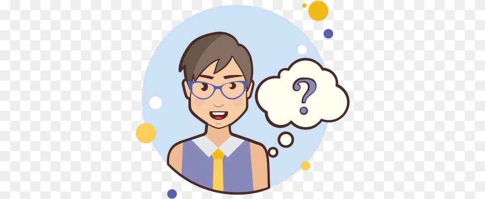 Short Hair Lady Question Mark Icon People Questioning Cartoon, Photography, Portrait, Person, Head Free Transparent Png
