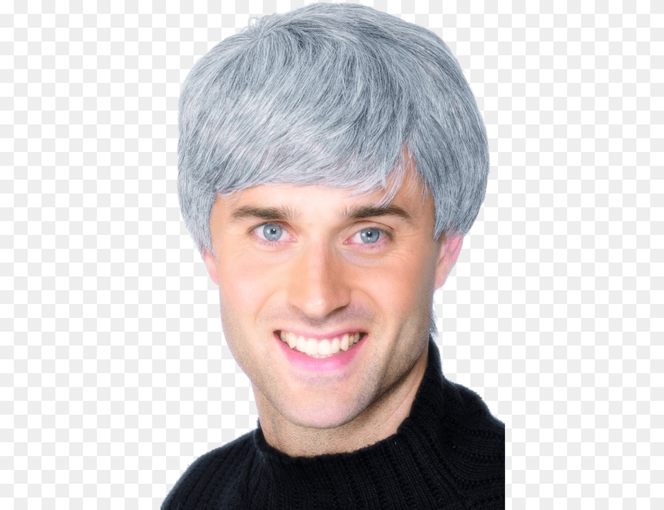 Short Mens Realistic Modern Wig Grey Man39s Wig, Adult, Face, Head, Male Png