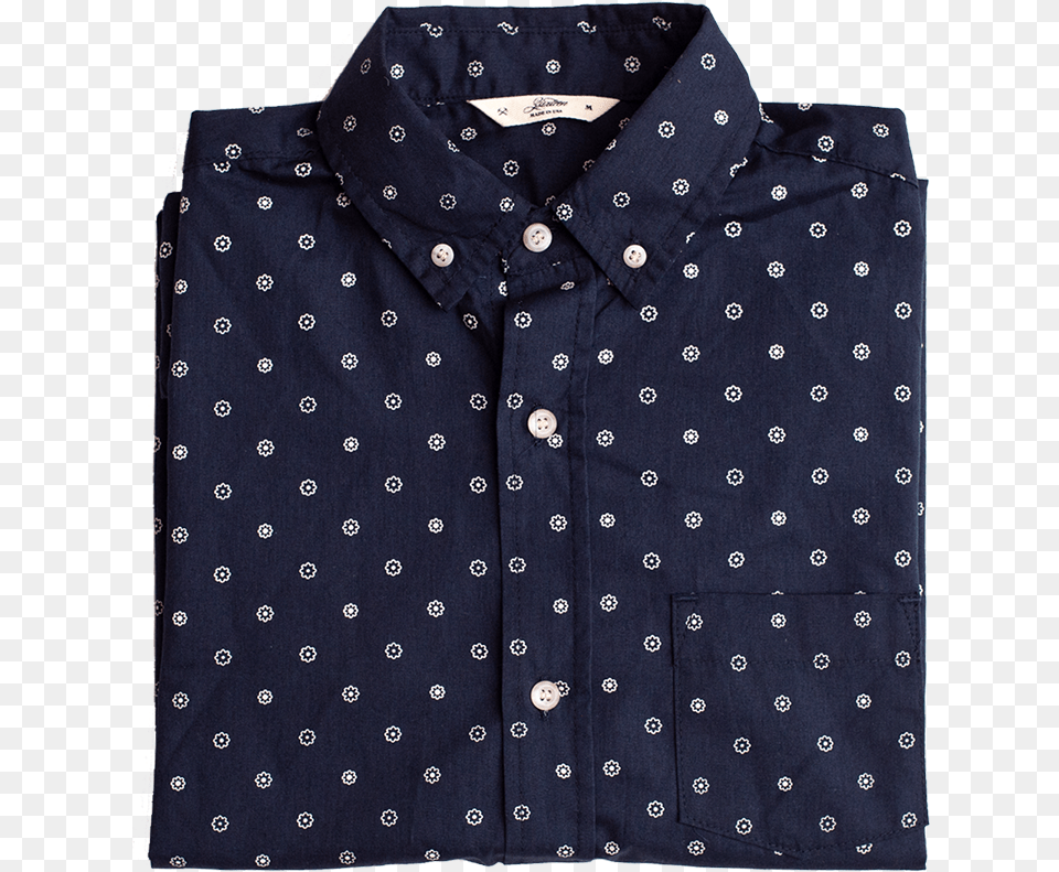 Short Sleeve Button Down Shirt Pocket, Clothing, Pattern, Polka Dot Free Png Download
