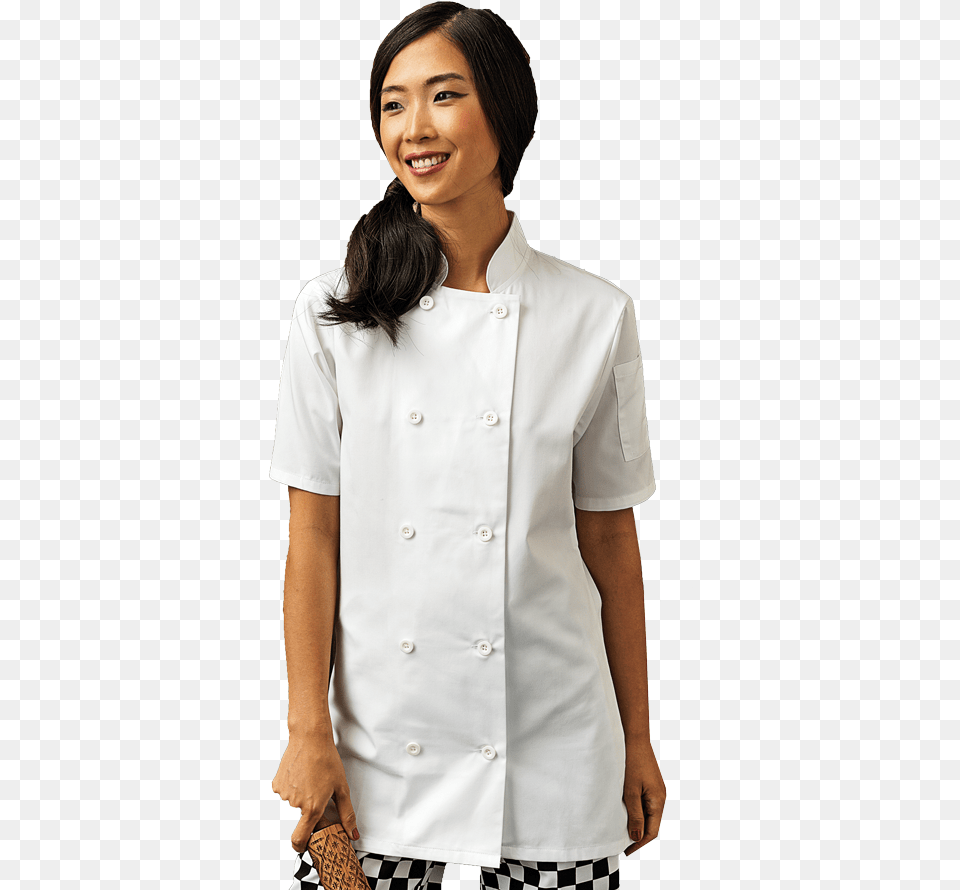Short Sleeve Chef39s Jacket Women39s Short Sleeve Jacket, Blouse, Clothing, Shirt, Adult Free Transparent Png