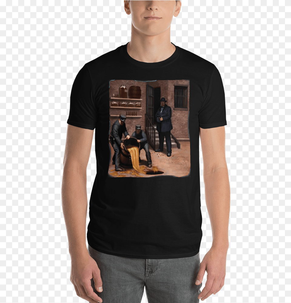 Short Sleeve T Shirt Alcohol Mobster T Shirt, T-shirt, Clothing, Person, Man Free Png