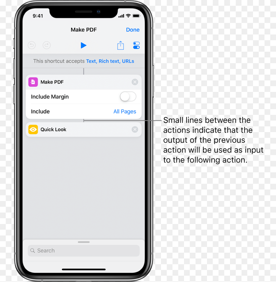 Shortcut Editor Showing Vertical Line Connecting Actions Variables, Electronics, Mobile Phone, Phone, Text Png