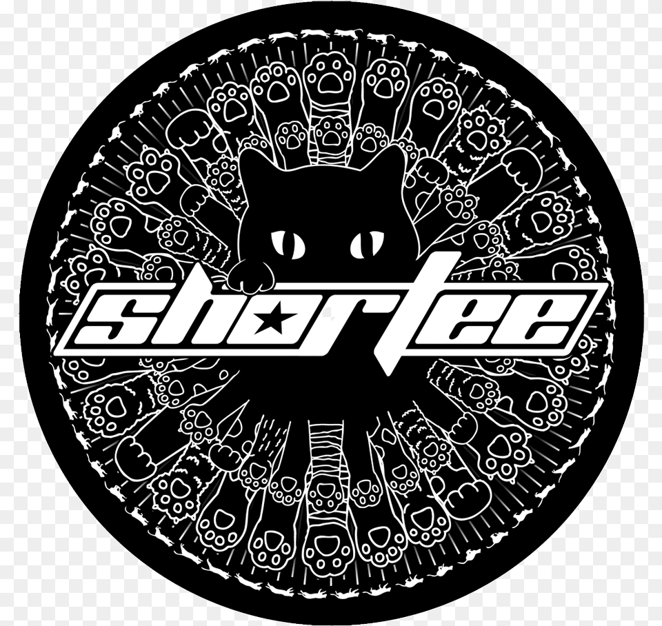 Shortee Black Cat Slipmat Dj Scratchlikeagirl Circle, Emblem, Symbol, Logo Png Image